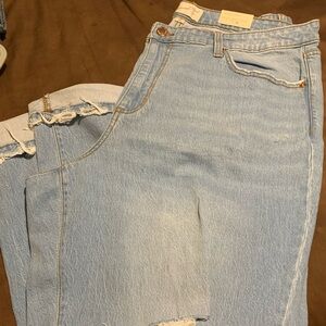 Universal Thread Light Blue Distressed Boyfriend Jeans